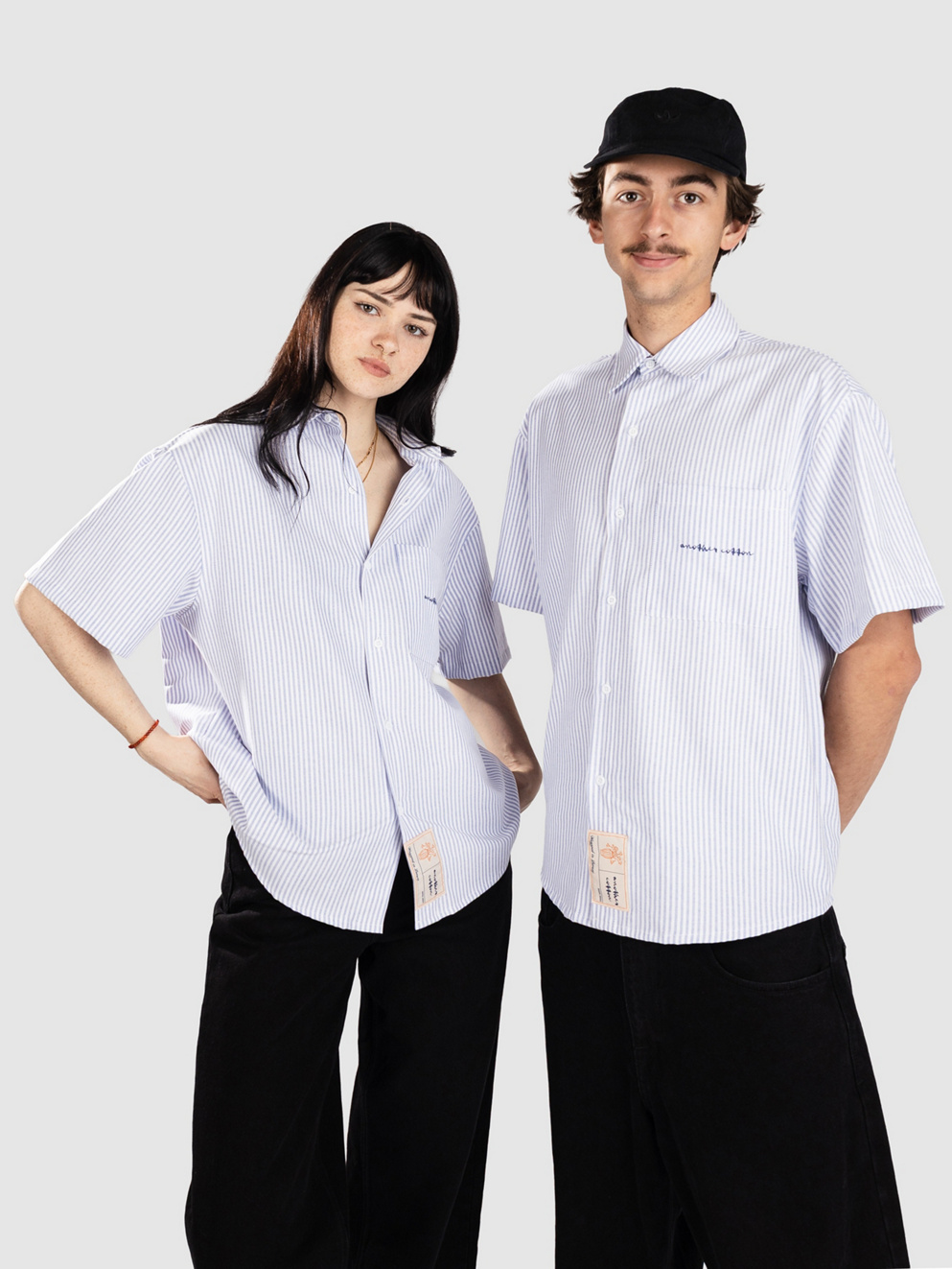 Another Cotton Lab Oversized Short Sleeve Shirt blue