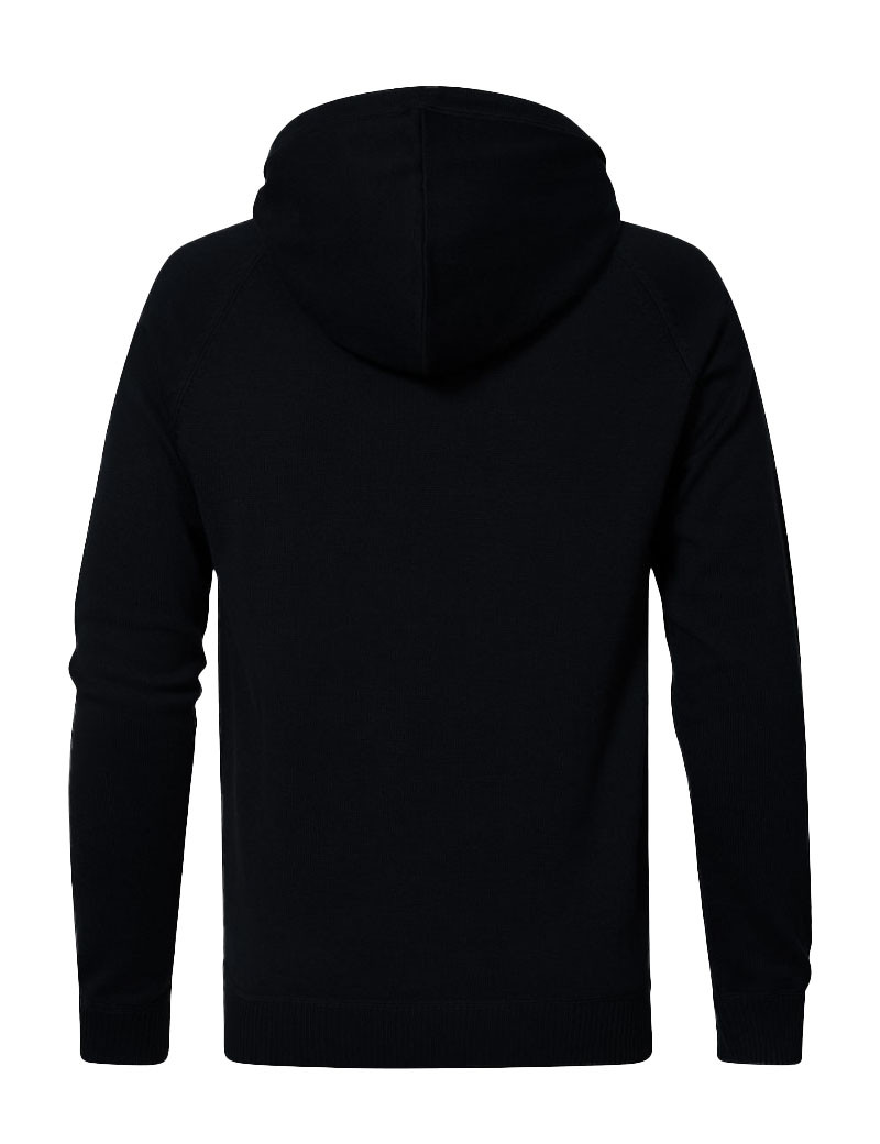 PETROL IND PULL CAPUCHE MAILLE FINE HOMME NOIR