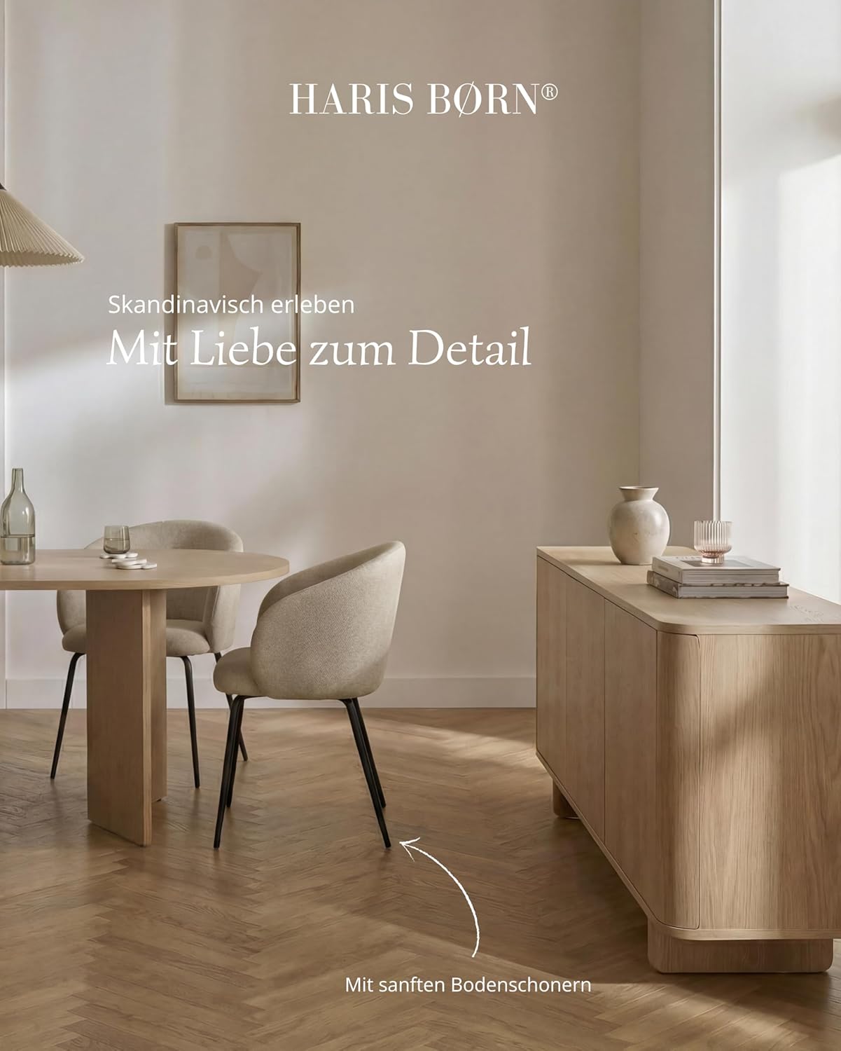 Design Dining Room Chairs (2er Set) Beige - skandinavische Esszimmerstühle in Zeitloser Form, Premium Polsterstuhl Esszimmer, moderner Dining Chair, 30 Tage risikofrei testen