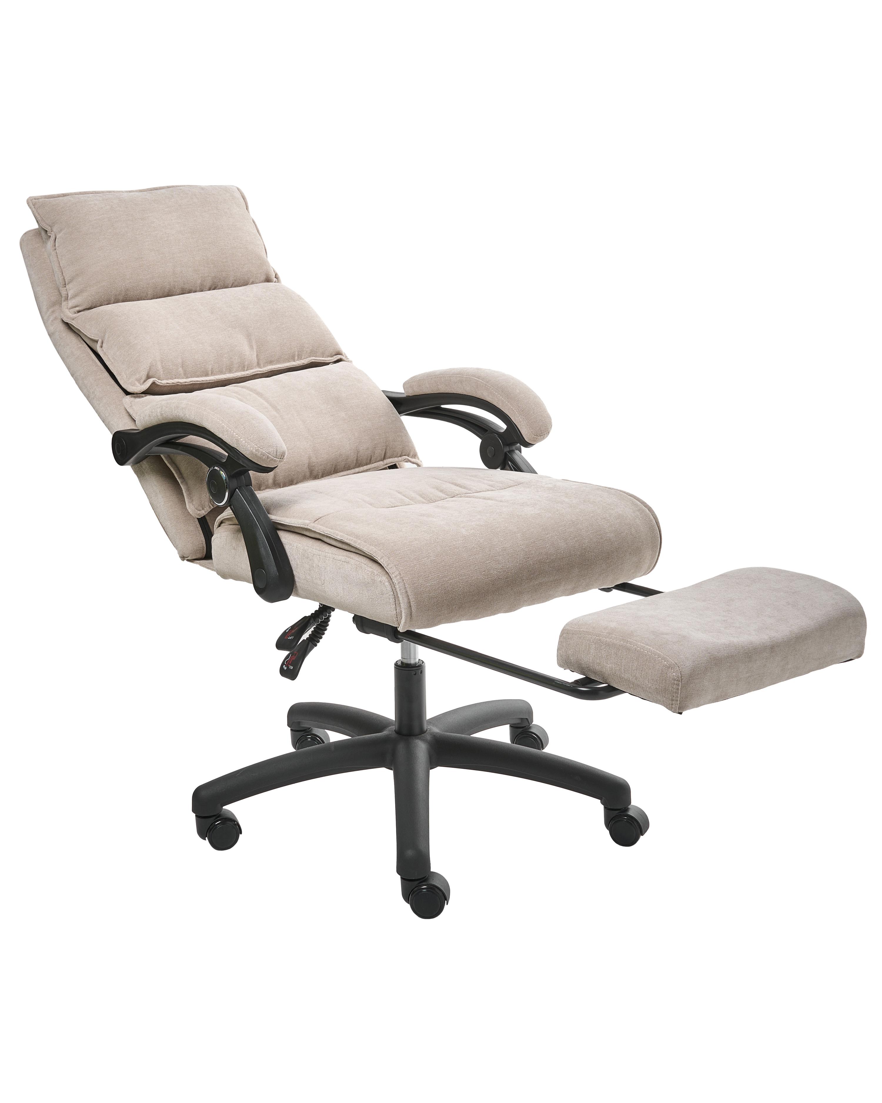 Directeursstoel inclusief voetensteun EATON Chenille Beige