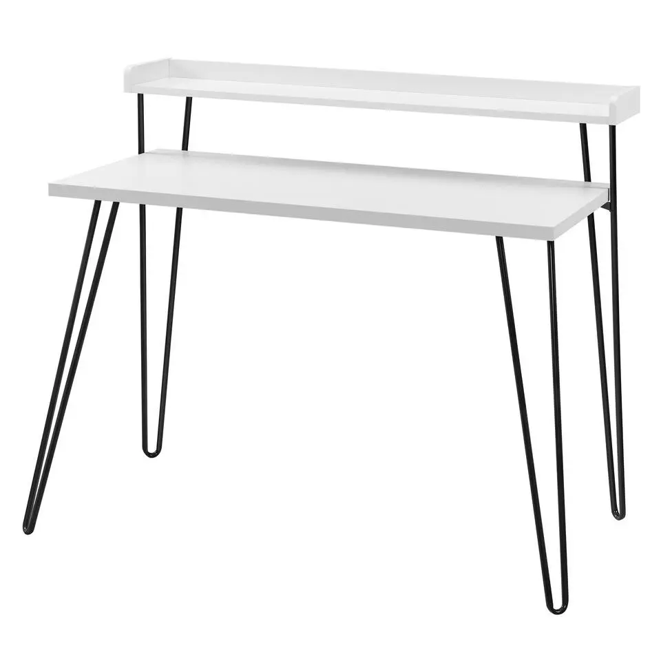 Haven - Bureau in wit met metalen poten