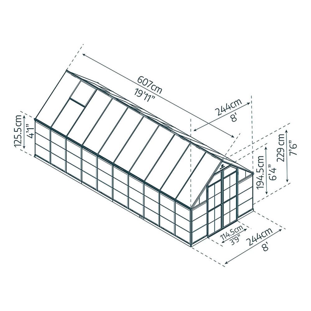 DRIVHUS CANOPIA BALANCE ALU/POLY 14,8M²