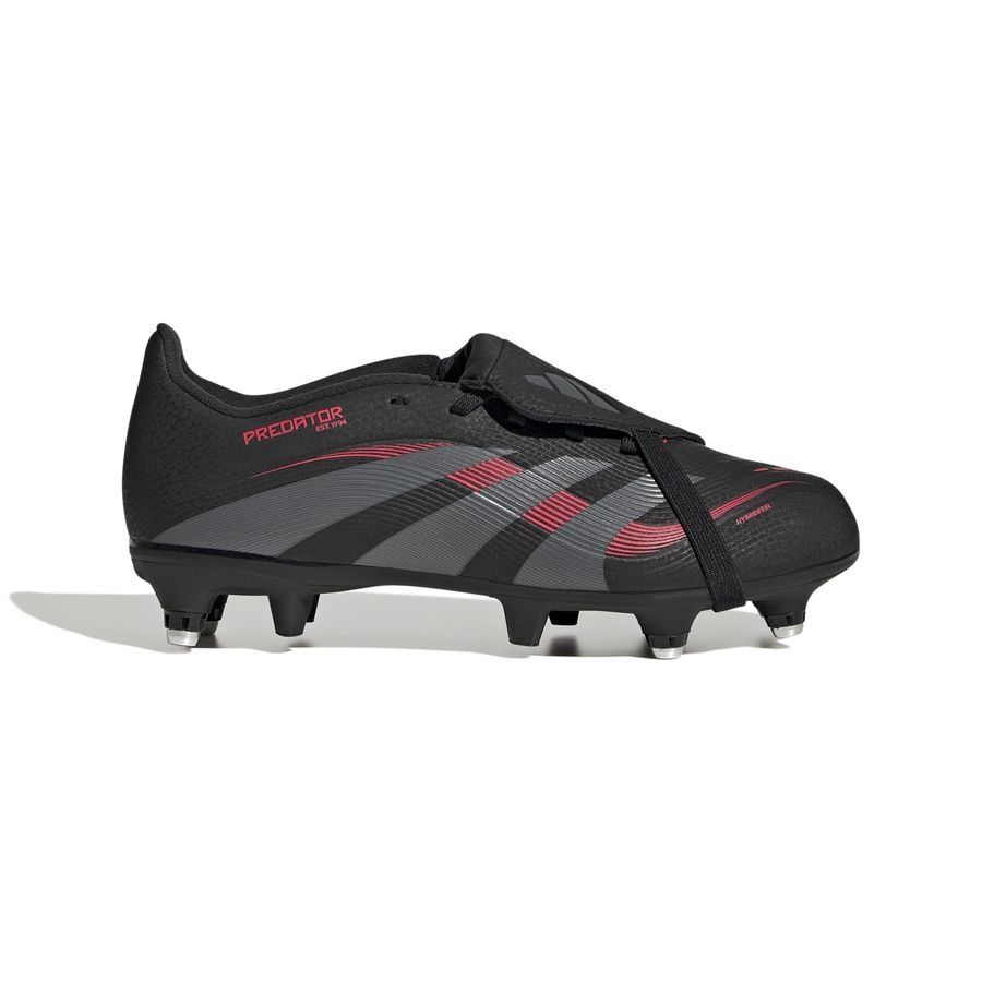adidas Predator League Fold-over Tongue SG Stealth Victory - Noir/Gris/Lucid Red Enfant