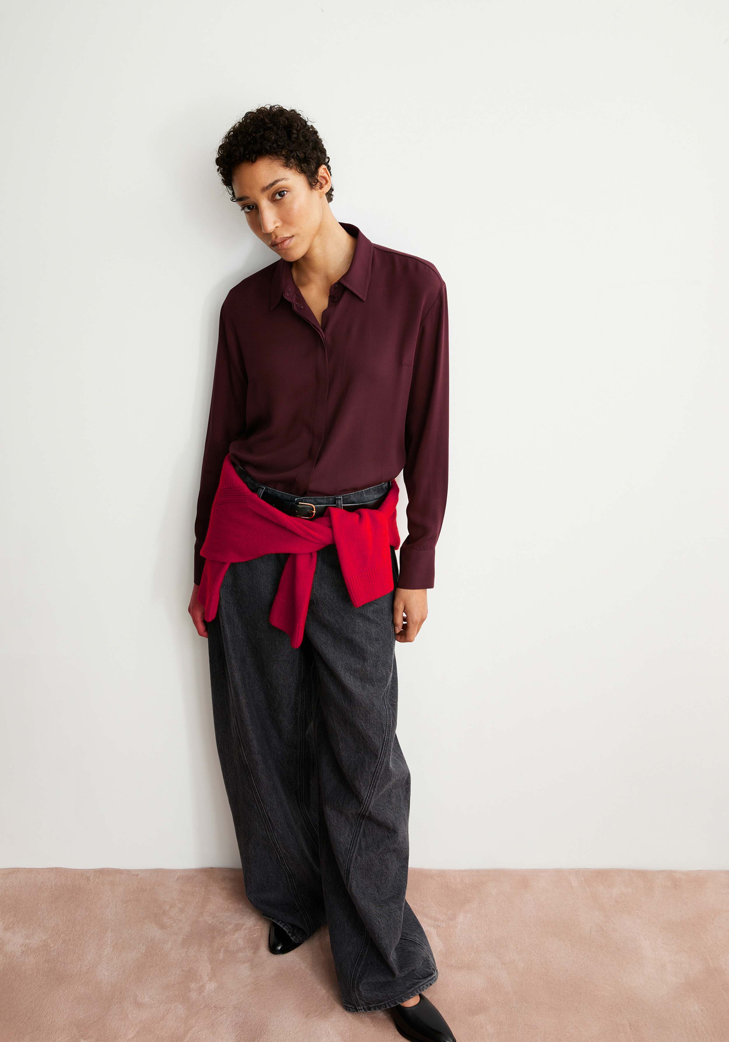 Armedangels Bluse Larisaana Longsleeve Dark Cranberry