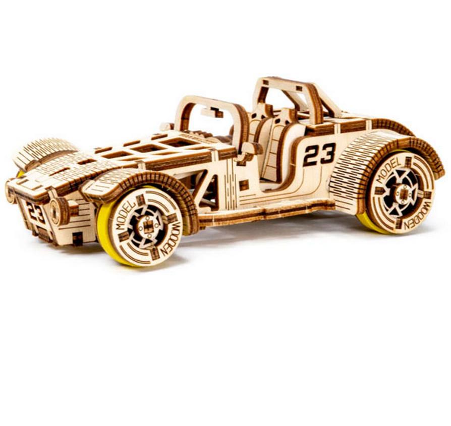 Tiny Adventures Roadster HolzbausatzMaschine mit Gummibandmotor