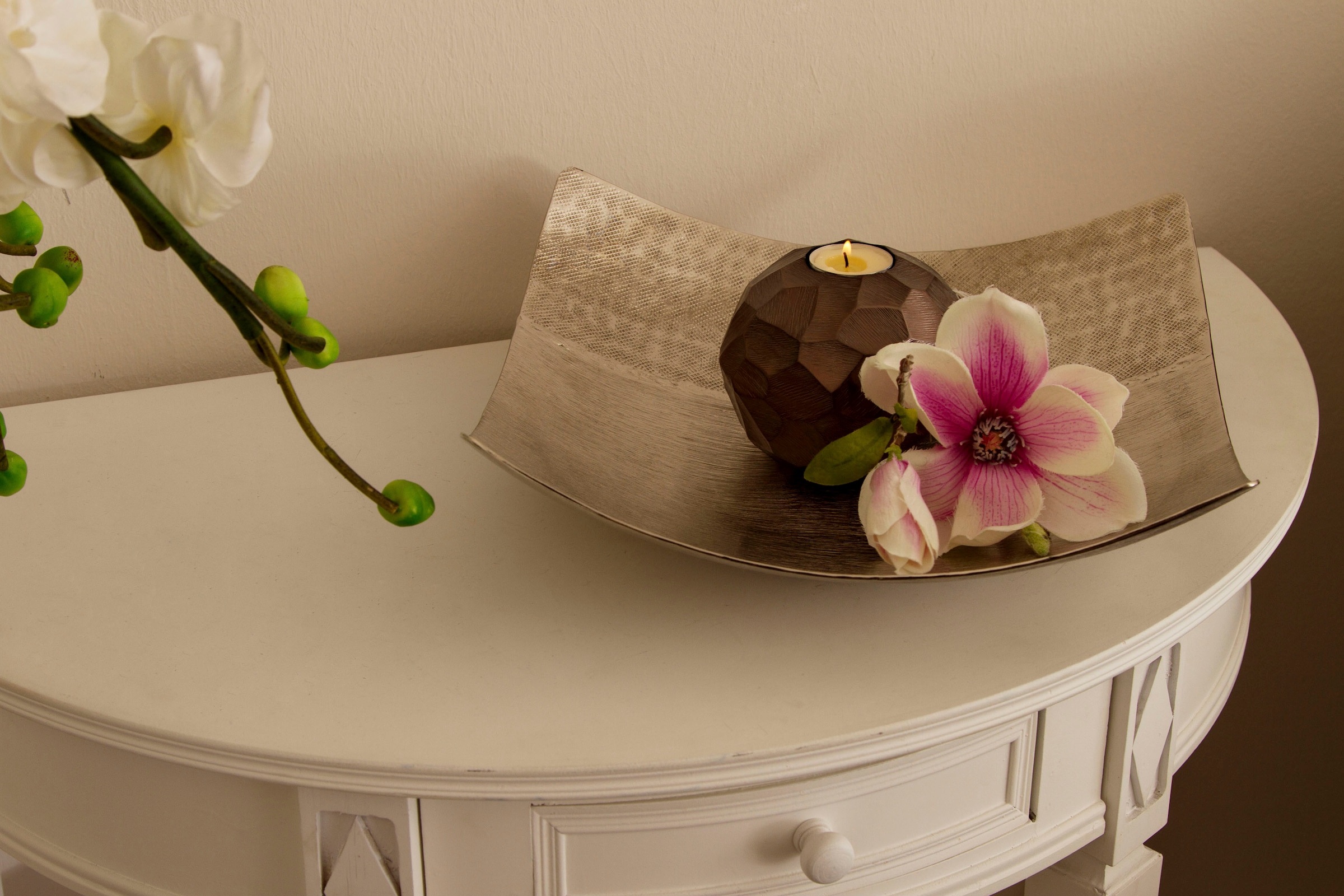 Myflair Möbel & Accessoires Dekoschale Schale, silber, aus Metall, eckig, modernes Design, Wohnzimmer