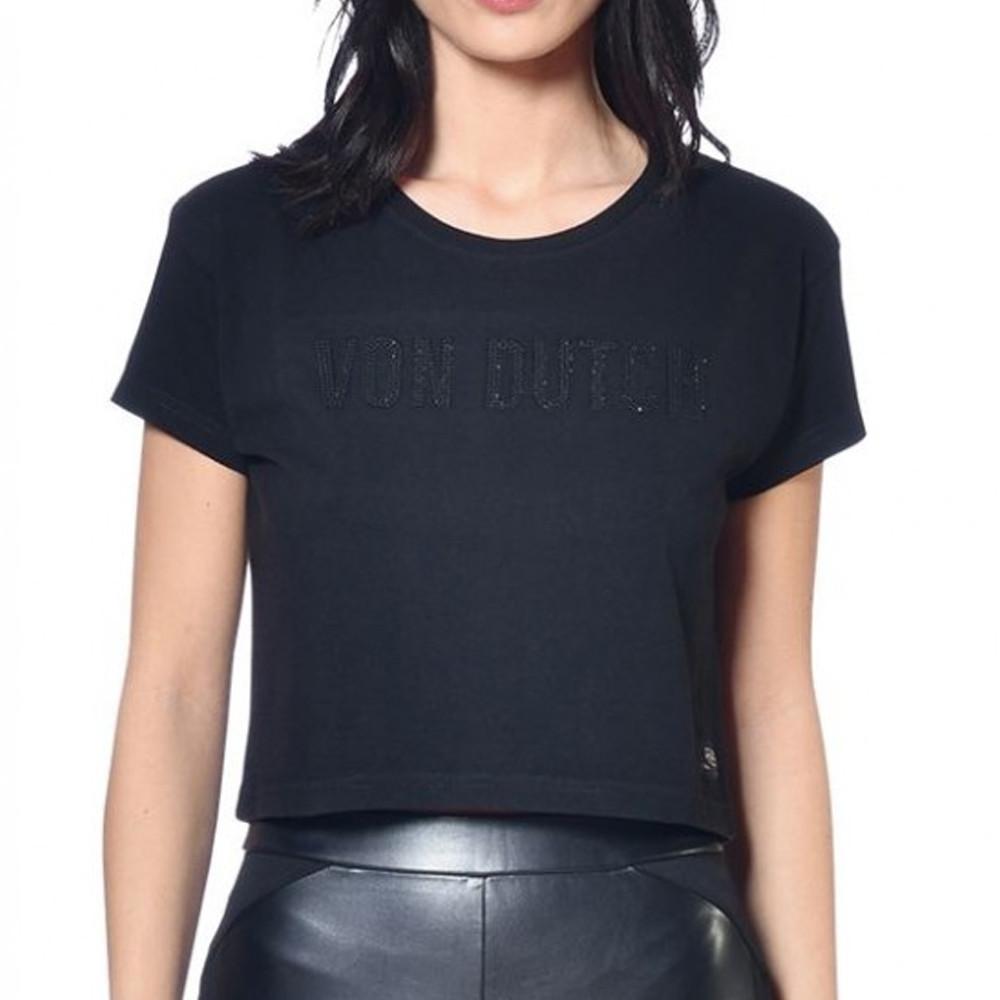 Von Dutch T-shirt Noir Femme Von Dutch Strass