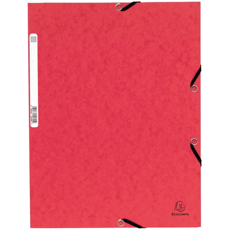 Chemise à élastique 3 rabats carte lustrée 355gm2 - A4 - Couleurs assorties