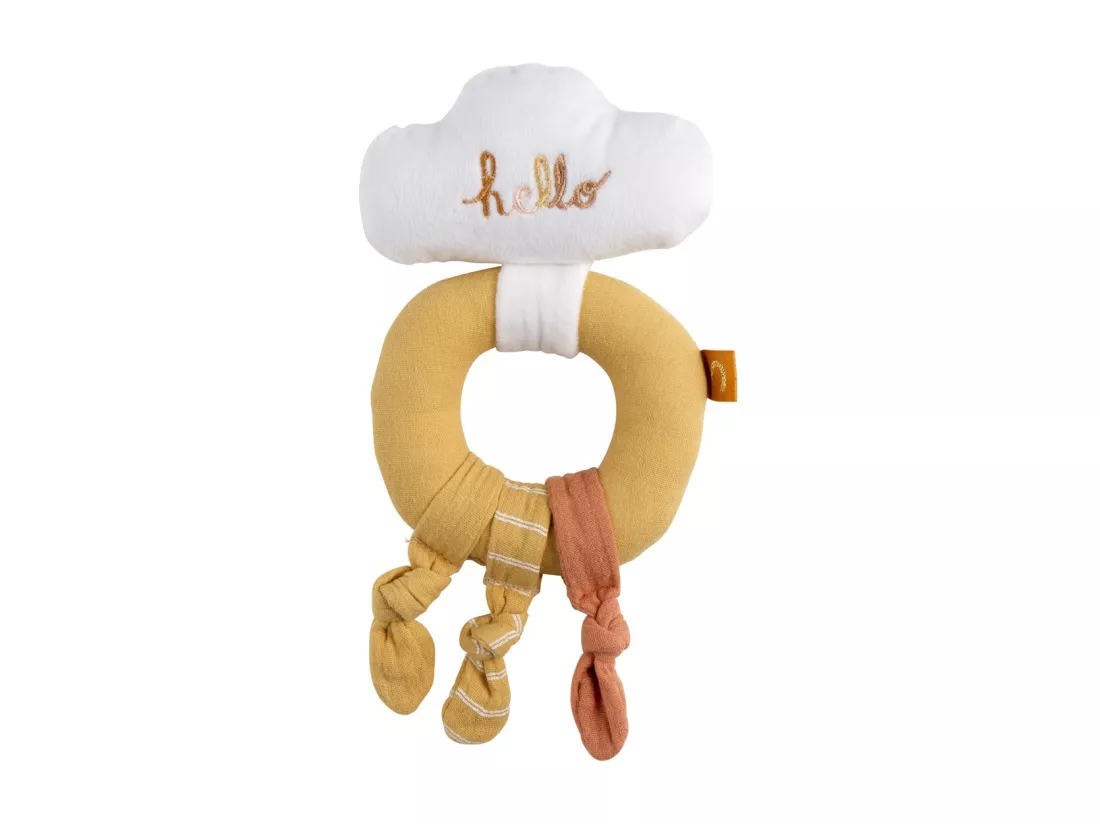Hochet en velours Moutarde