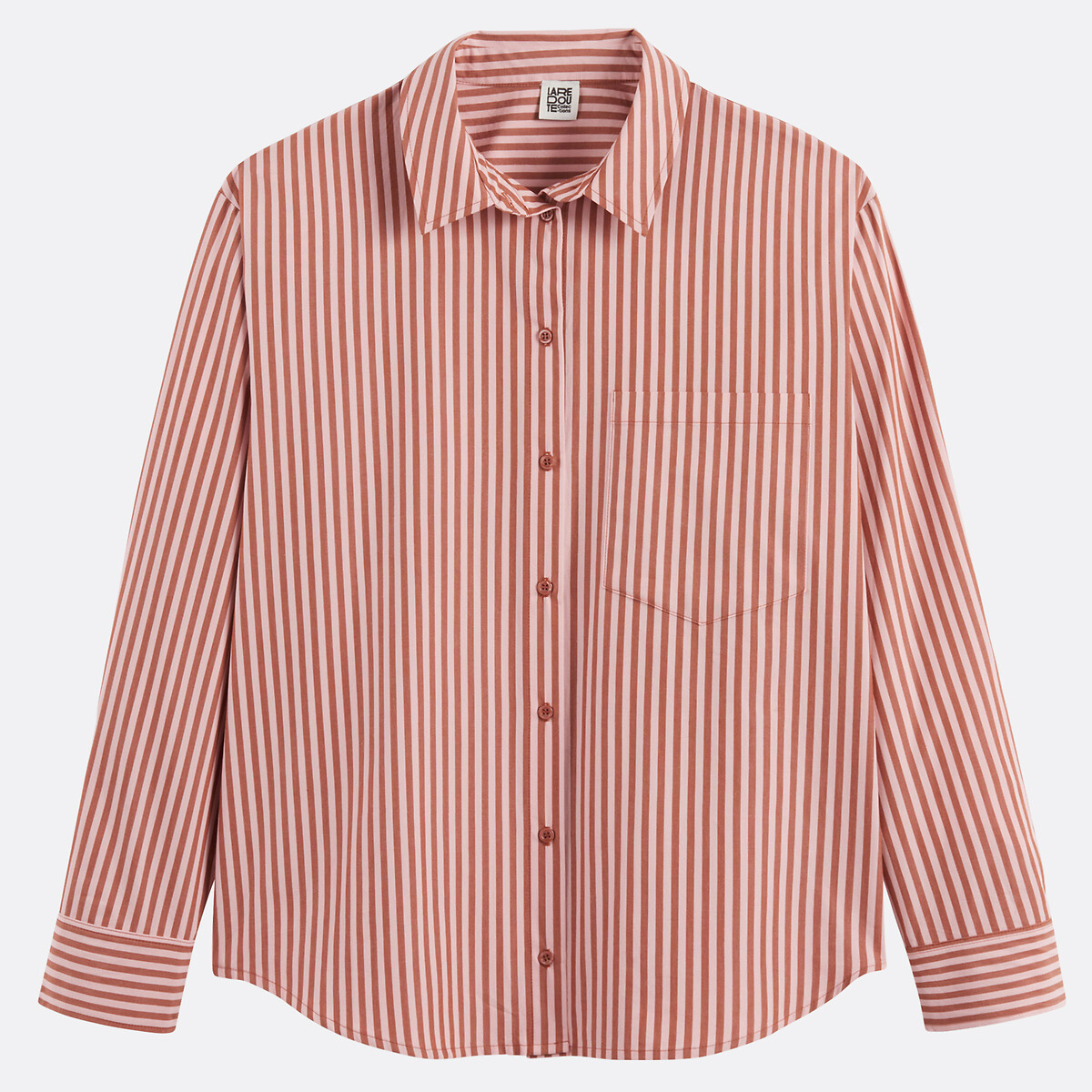 LA REDOUTE COLLECTIONS<br>Camisa listrada de algodão, Assinatura MARLÈNE