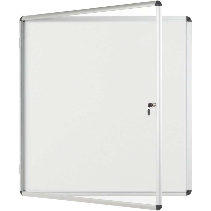 Vitrine intérieure acier laqué porte battante cadre aluminium Bi-Office Enclore -12 feuilles