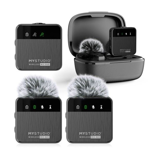 Easypix Conjunto 2 Microfones sem Fios Lapela Mystudio Mic Duo