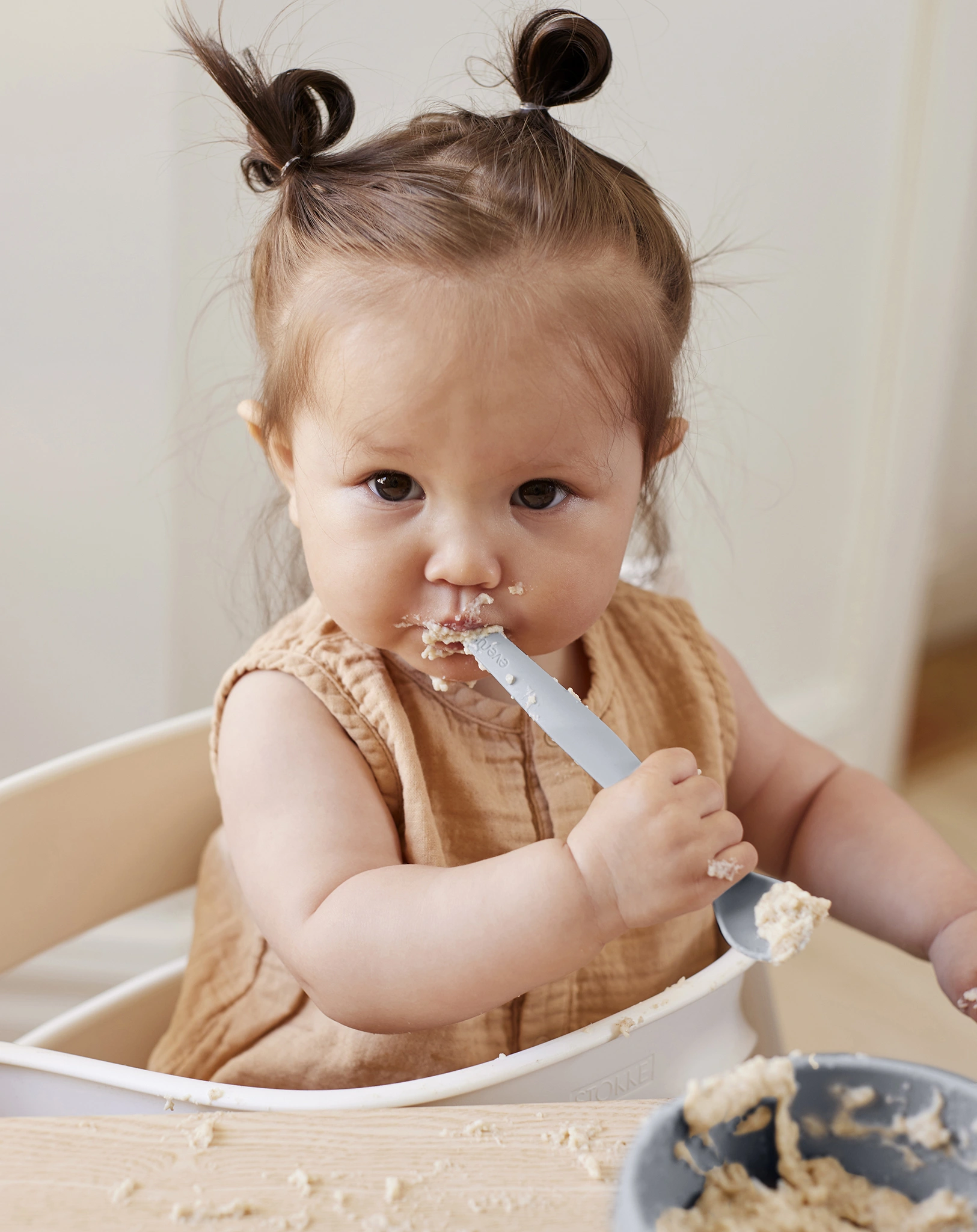 Silikon-Löffel EVERYDAY BABY - EAT & LEARN 2er Set in grau