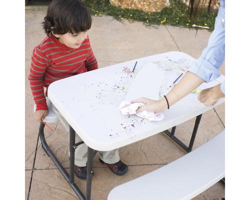 LIFETIME 4-zits kleutermeubelset bestaande uit: bank, tafel, grijs kunststof