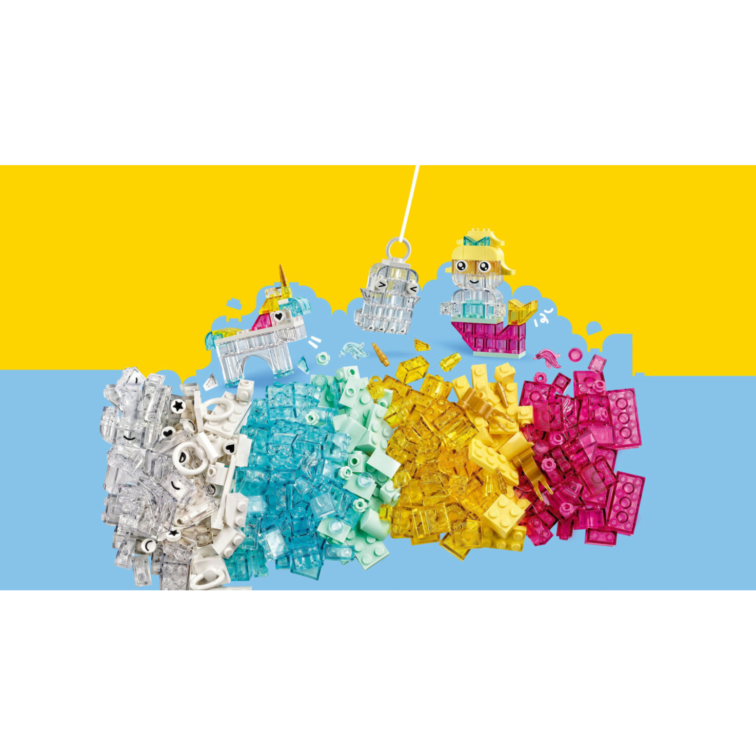 LEGO® Classic 11040 Zauberbox mit durchsichtigen Steinen, Bunte Bausteine ab 5 Jahren