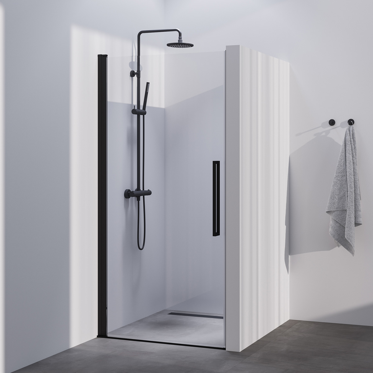 Brauer Season nisdeur met draaideur 80cm zwart mat