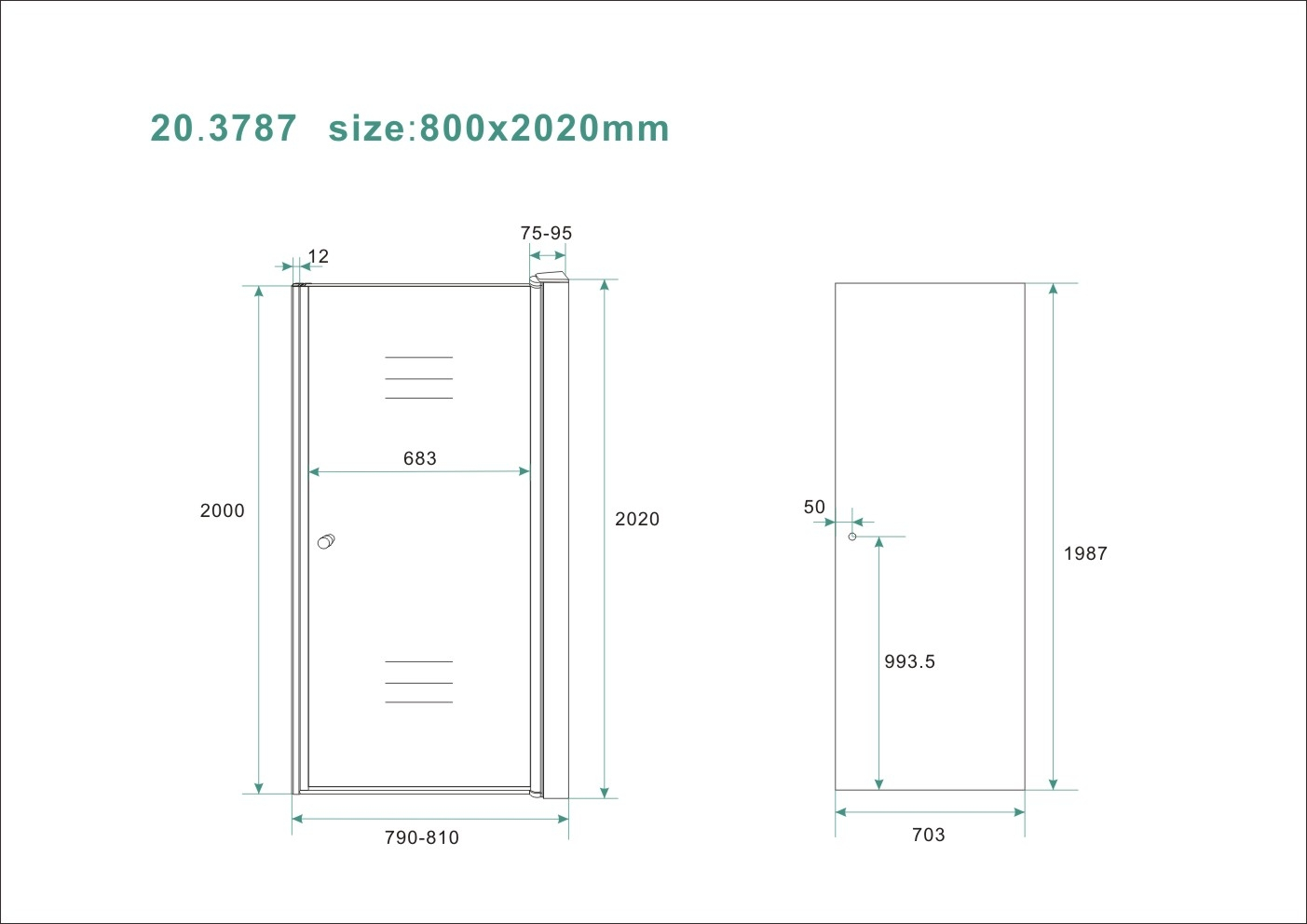 Mueller Smoke nisdeur 80x202 rookglas Anti-kalk