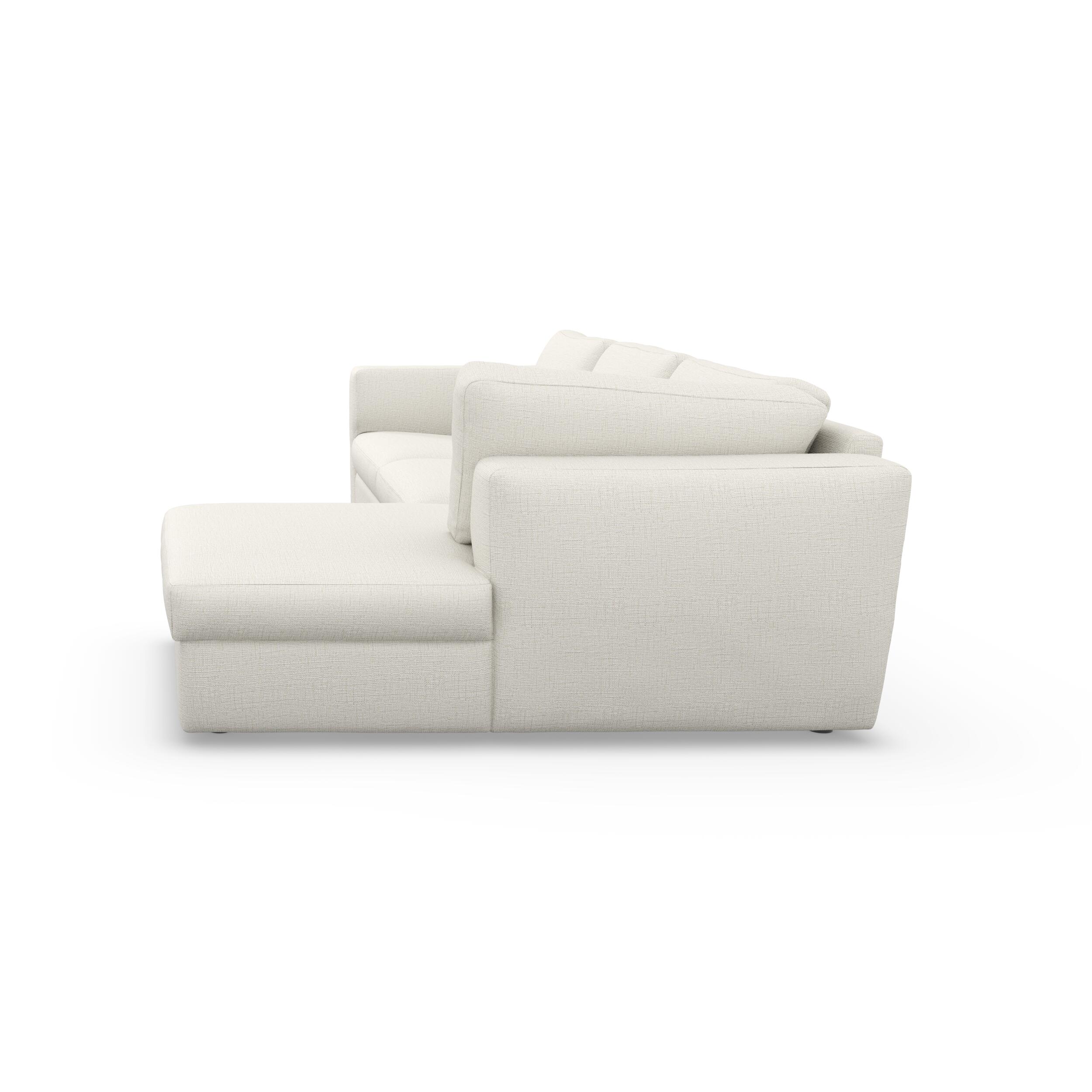 Lean højrevendt sofa med chaiselong