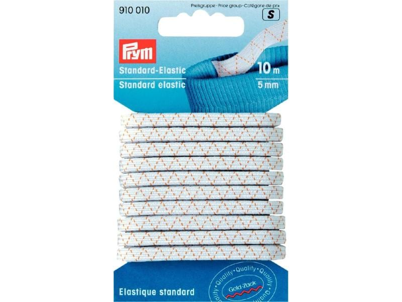 Prym Elastikband Standard 10 m, Weiss Elastisches Gummiband