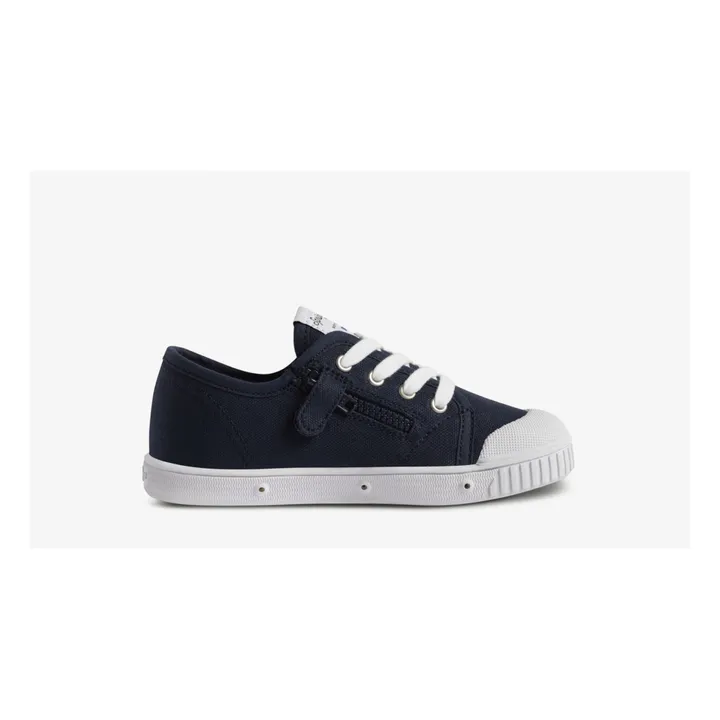 Spring Court Baskets Basses Zip G2 Canvas | Bleu marine