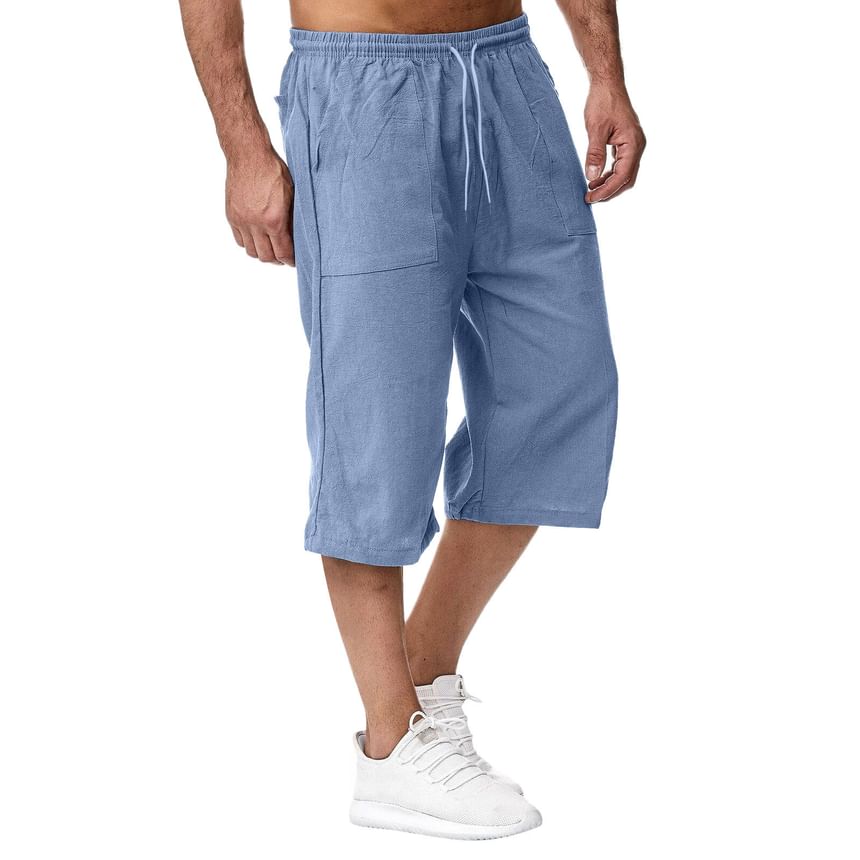 Double White - Capri-broek met trekkoord in de taille, losse pasvorm