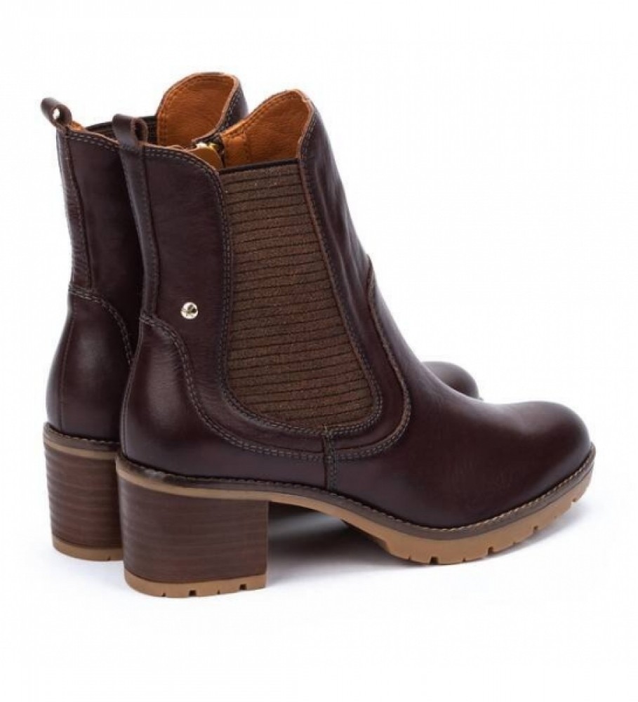 Botas de tornozelo Pikolinos Llanes em couro marrom