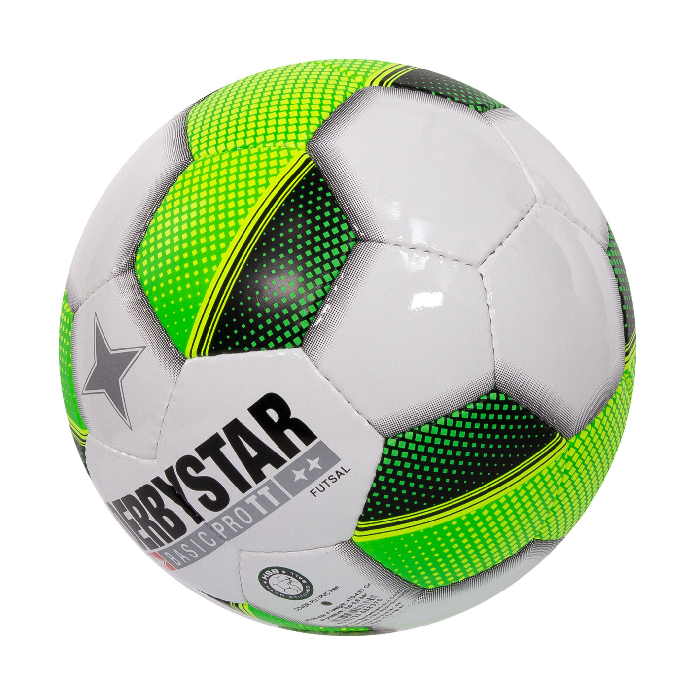 Derbystar Futsal Basic Pro TT Zaalvoetbal Maat 4 Wit Groen Zwart