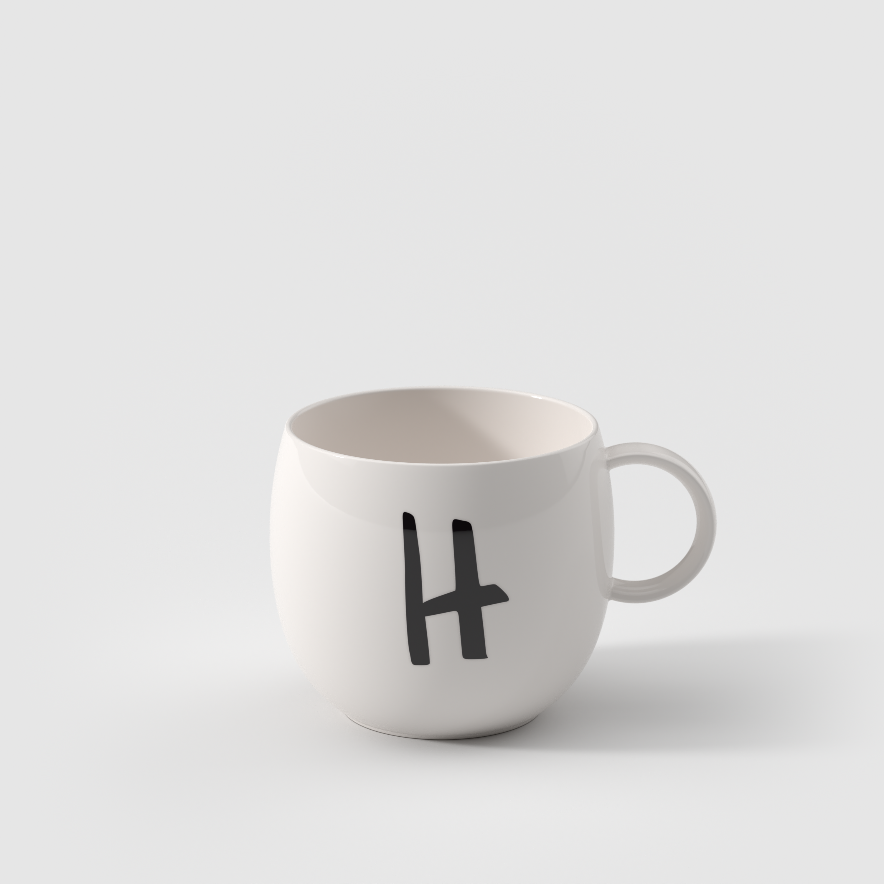 Letters Mug White, 9.9 oz, Premium Porcelain