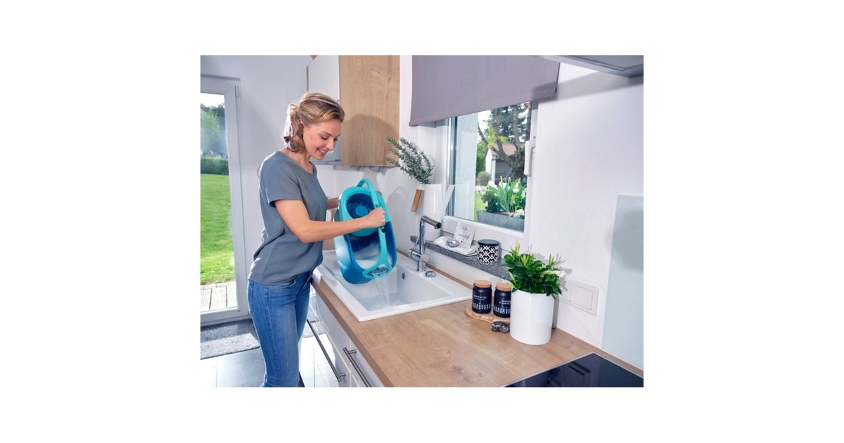 LEIFHEITDweilsysteem Set CLEAN TWIST Disc Mop Ergo Mobile vloerwisser  (Blauw/wit)