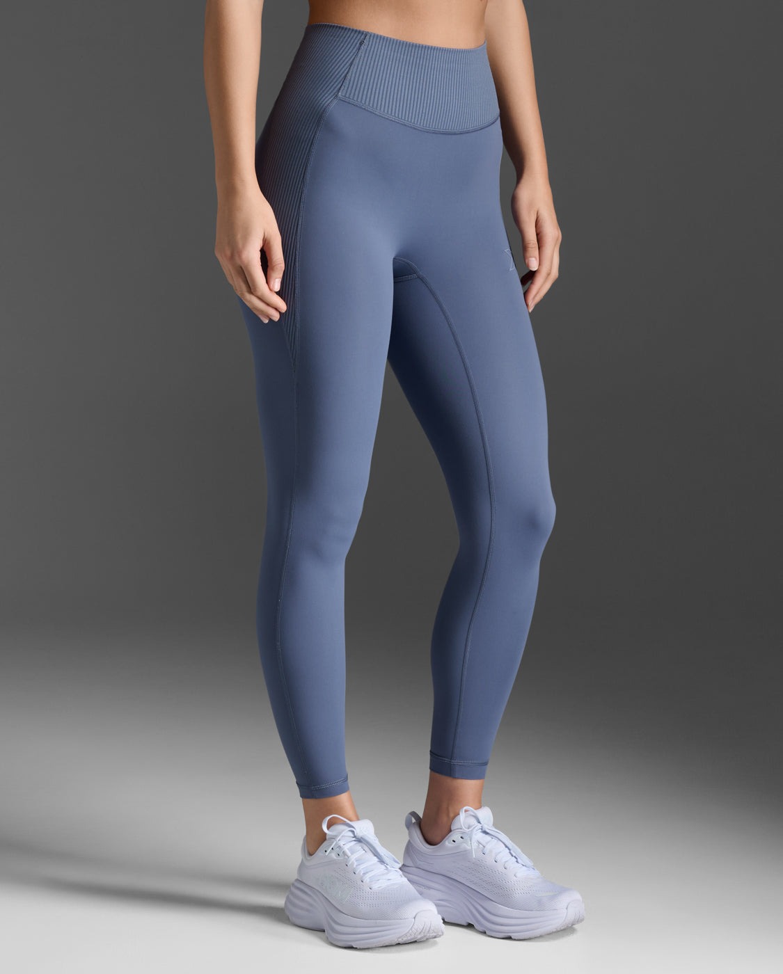 Ribbed Hi-Rise Compression Tights Dame Indigo/Blue Stone