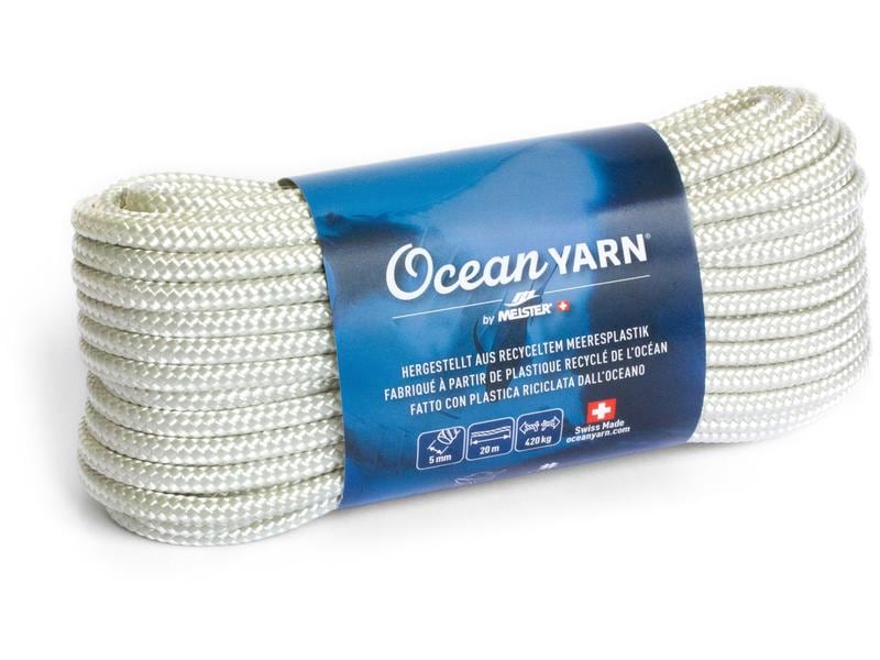 Meister Seil OceanYarn Ø 5 mm, 20 m, 420 kg, Weiss Seilbund aus recyceltem Kunststoff