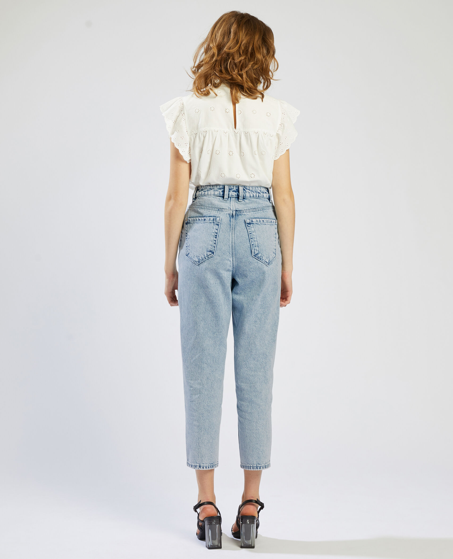 Jean mom taille haute - Bleu clair