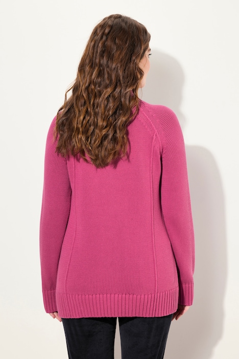 Pullover, Ziernähte, Stehkragen, Langarm, Biobaumwolle