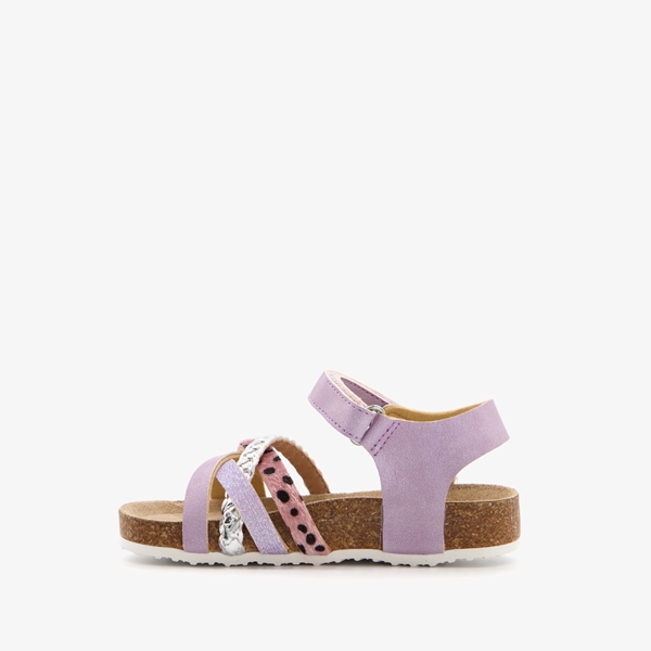 Meisjes bio sandalen paars zilver