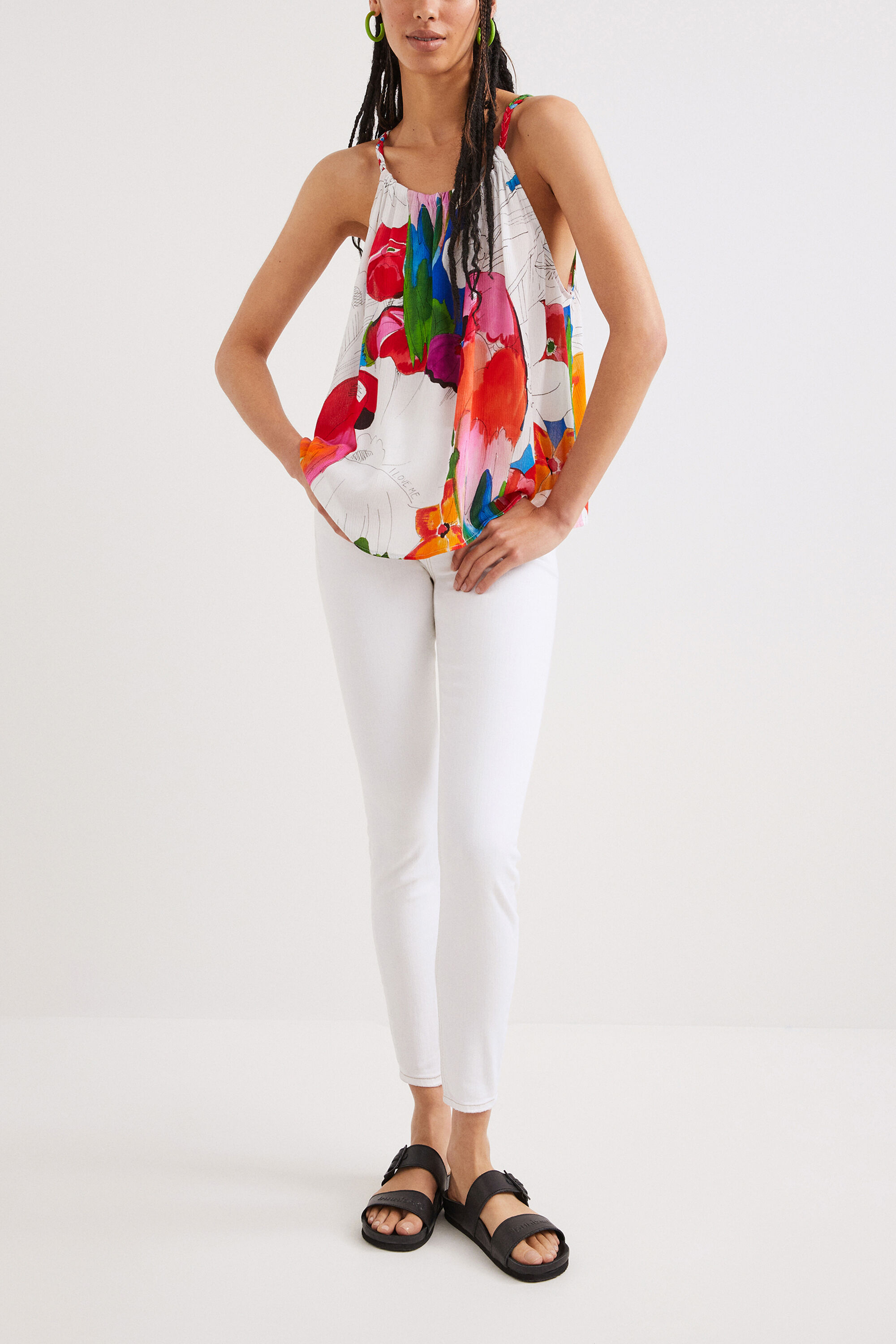Blouse tropicale dos nu