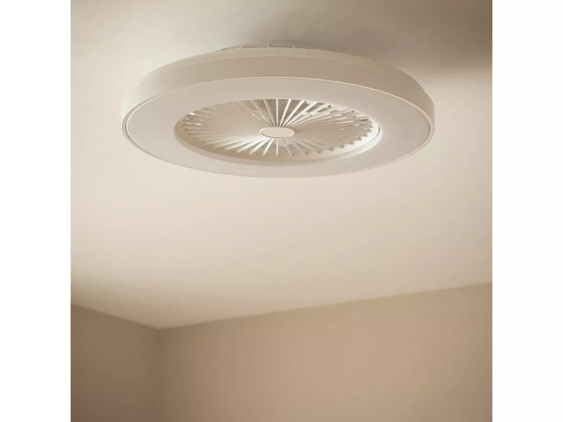 Ventilateur de Plafond Silencieux Dhalia Blanc 58cm Moteur DC Blanc