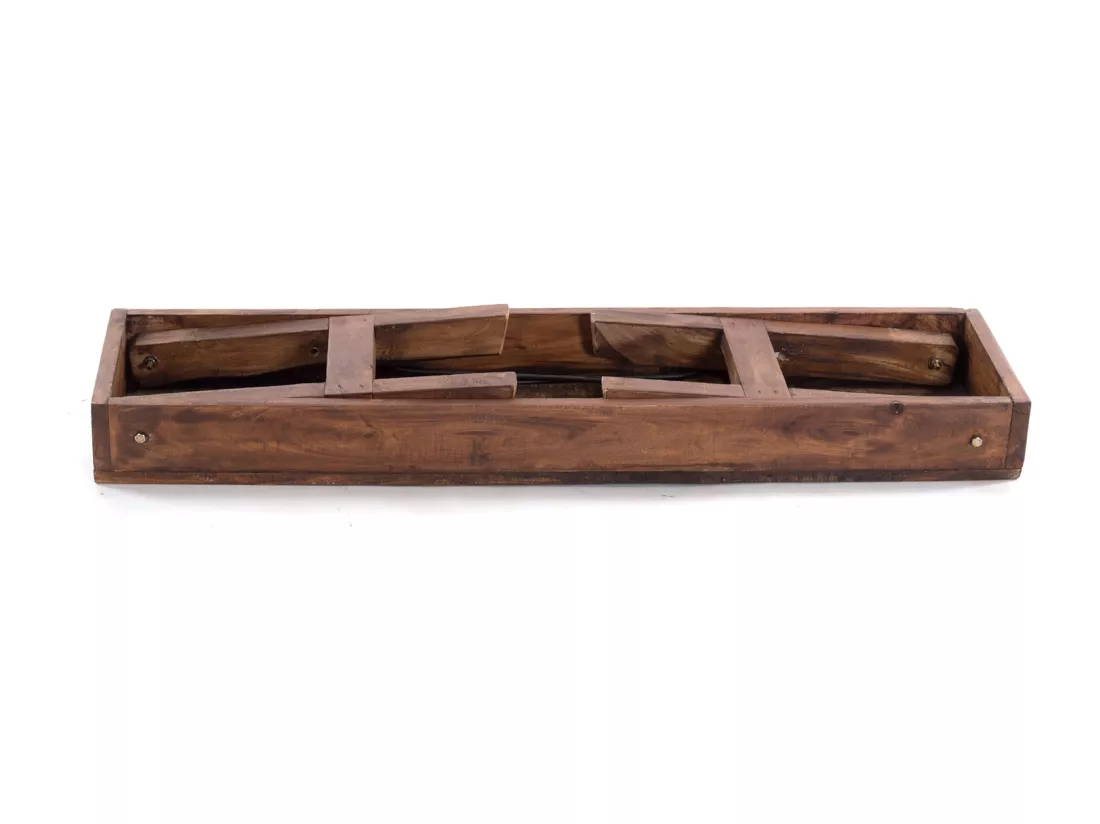 BANC Aldo Bois de recyclage massif, pieds pliables 02 hellbraun