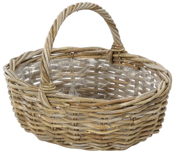 Van der Leeden Rattan-Korb mit Henkel, oval,