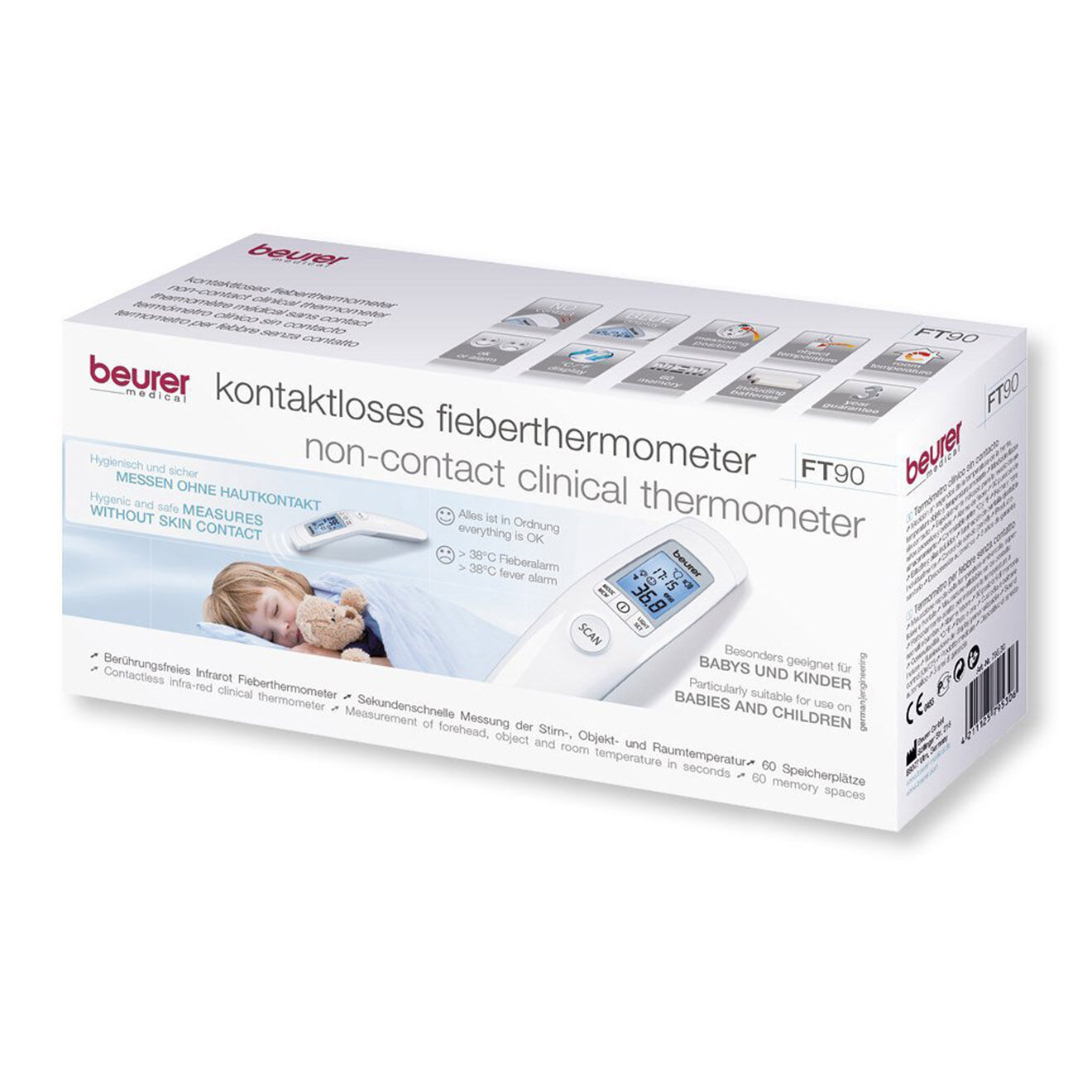 Beurer Thermomètre frontal sans contact blanc
