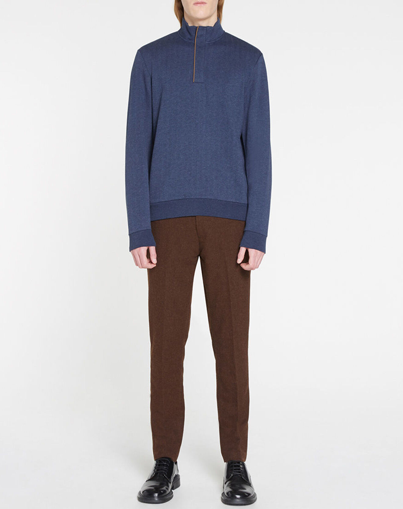 Hackett London Sweat col montant Chevron bleu