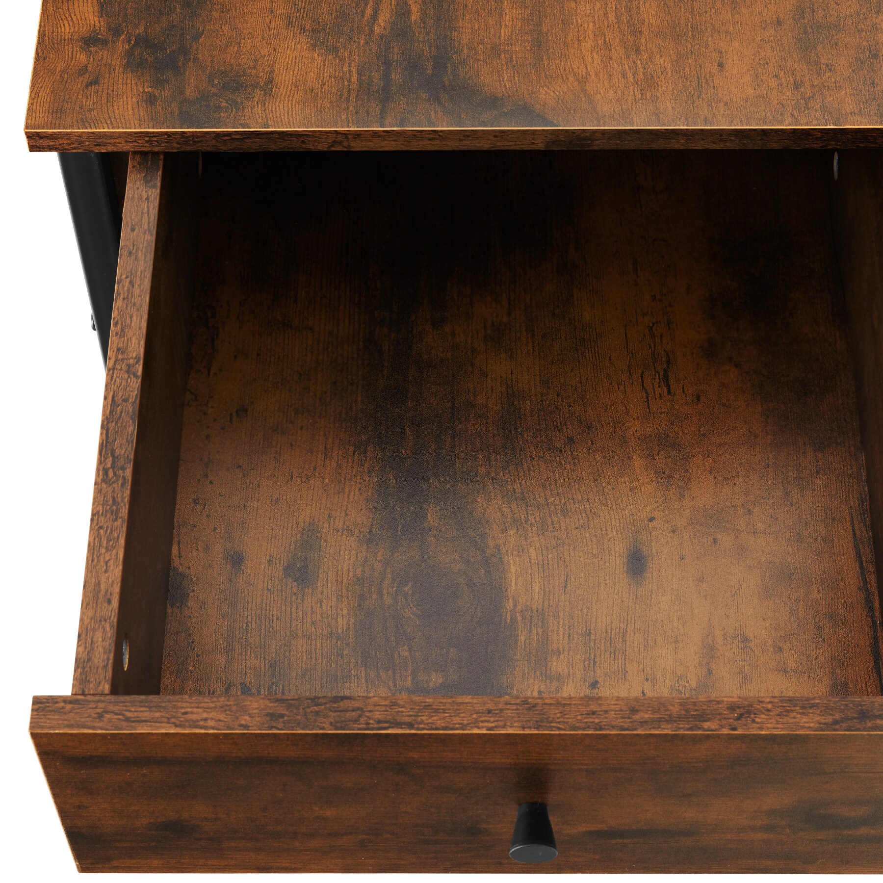 tectake® Nachttisch, Industrial Style, Ablage, Schublade und Staufach mit seitlichen Gitterflächen, 45 x 46 x 55,5 cm