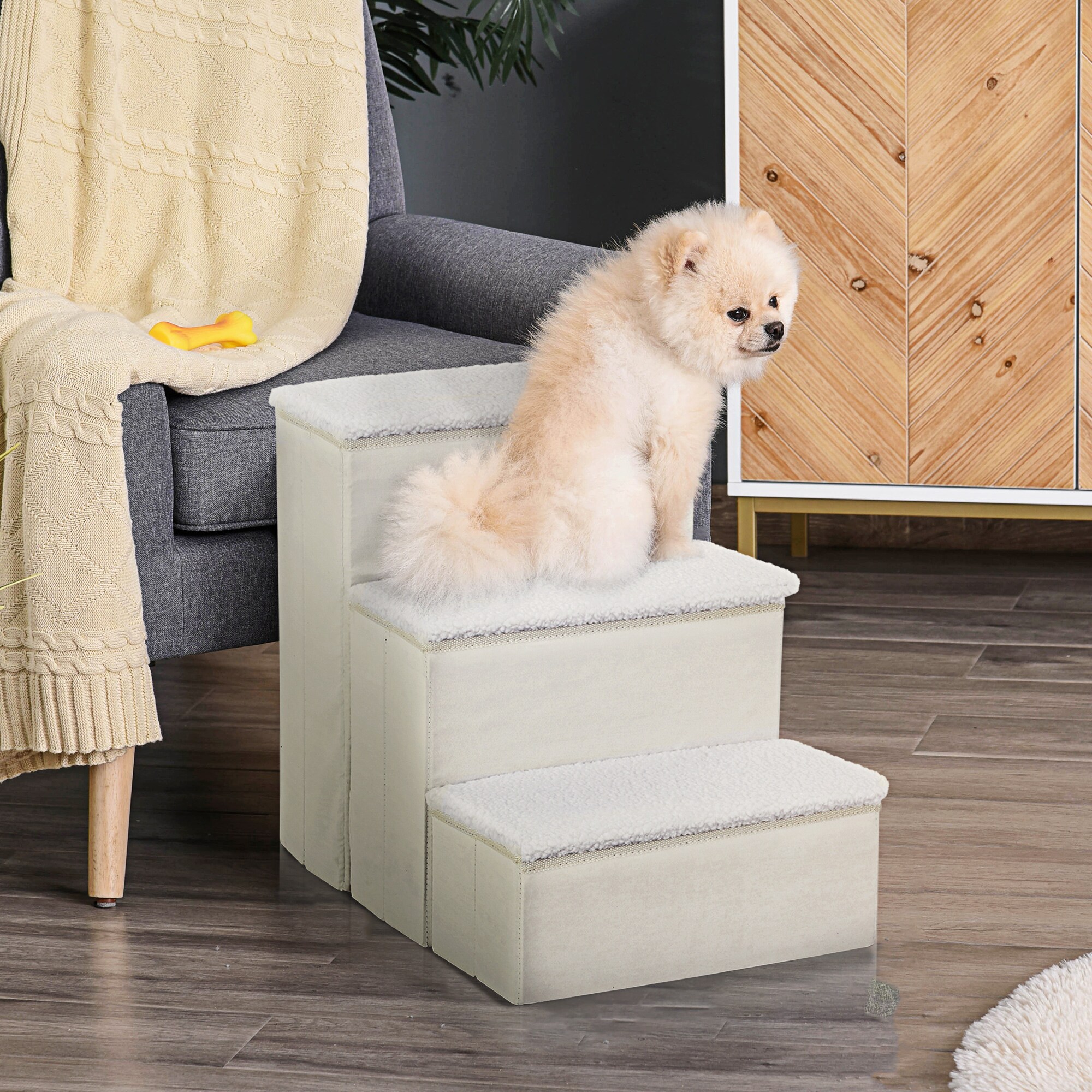 PawHut Haustiertreppe mit 3 Stufen 40 x 54 x 48 cm (BxTxH)