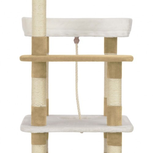 Arranhador com sisal e pelúcia bege