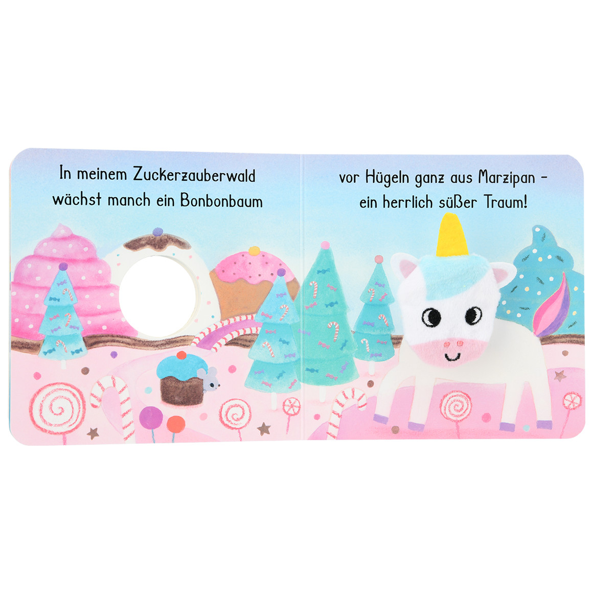 Topomini Baby Fingerpuppenbuch Einhorn weiss / bunt