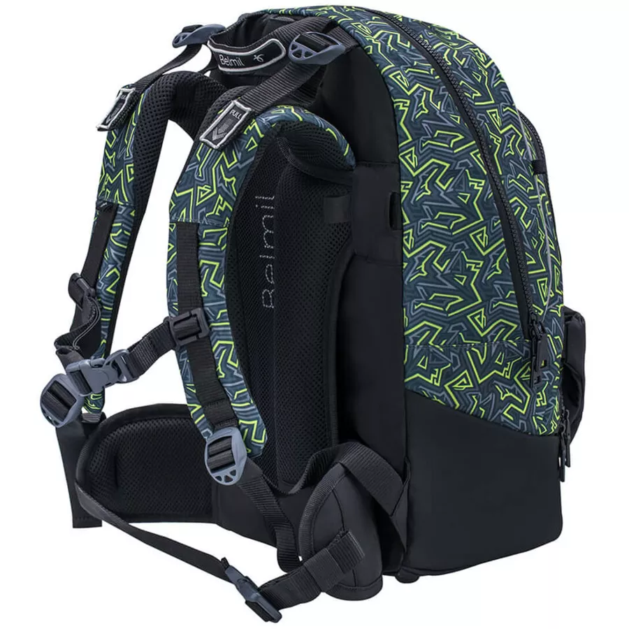 Belmil Schulrucksack 2-IN-1 Schulrucksack & Gürteltasche Iguana