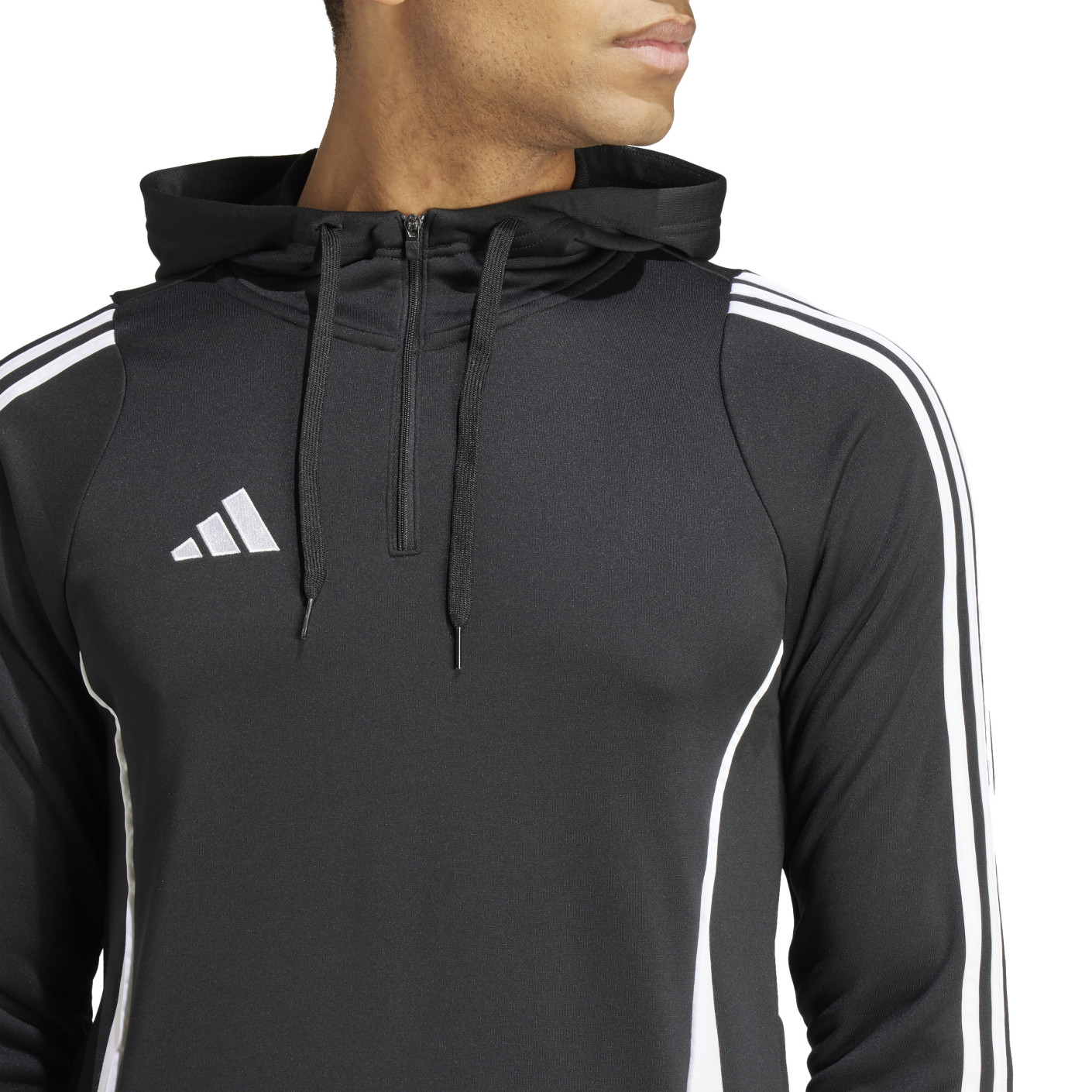 Adidas Tiro 24 Hooded Trainingstrui 1/4-Zip Zwart Wit