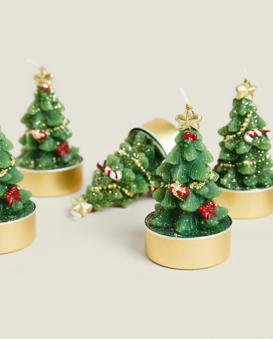 PACOTE DE VELAS DE ÁRVORE DE NATAL (PACOTE COM 6)