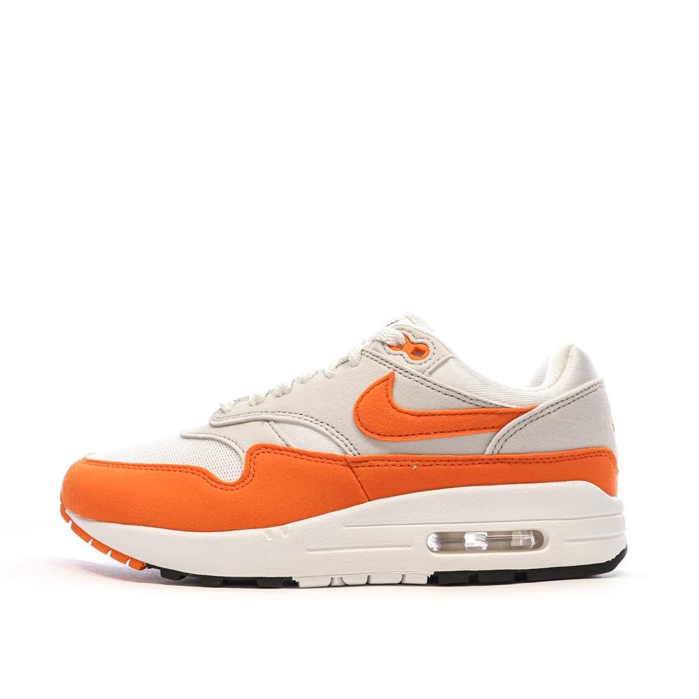 Nike Baskets Blanches/Orange Femme Nike Air Max 1