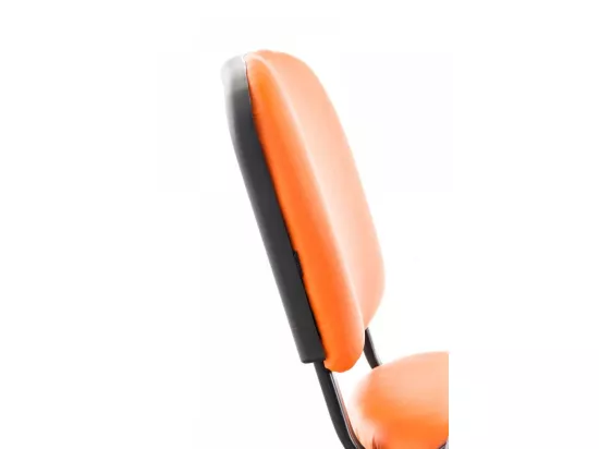 Chaise de salle à manger - Similicuir & Métal noir mat - Orange - Ken mit Klapptisch