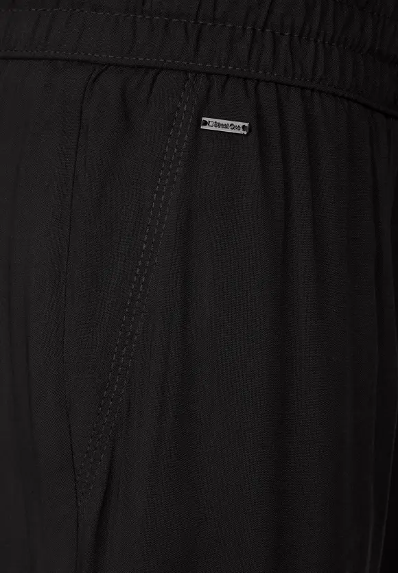 Loose Fit Viskose Hose - Black